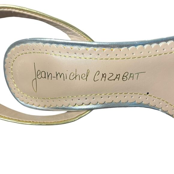JEAN MICHEL CAZABAT Holiday Metallic Leather High Heel Sandals Women's Size 6.5 - Picture 7 of 12